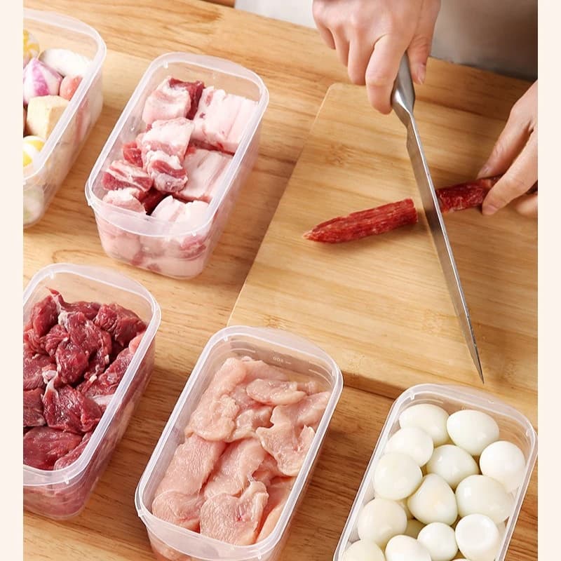 Refrigerator Meat Box Food Fresh-Keeping Box Refrigerator Storage Box Food Grade Freezing Jars Kitchen Food Storage Containers