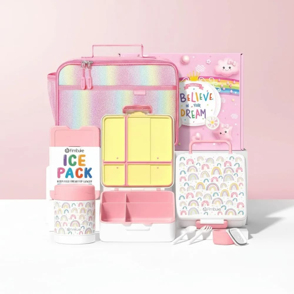 Set portapranzo isolato per bambini con Bento a 4 scomparti, barattolo termico e utensili per alimenti - Regalo scolastico perfetto per ragazzi e ragazze dai 3 ai 12 anni