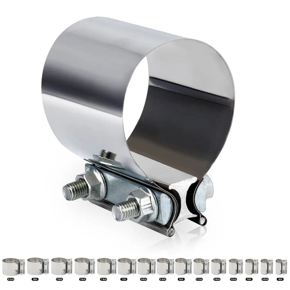 2.0 "2.25" 2.5 "2.75" 3.0 "4.0" 4.5 "40-83mm Scarico OD Manicotto del tubo Accoppiatore Morsetto del tubo Parti di riparazione del tubo Morsetto in acciaio inossidabile