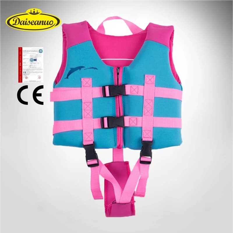 Giubbotto di salvataggio da nuoto per bambini gilet da 30-50 libbre approvato ausili per pagaiare surf cinghie con fibbia sicura giubbotti di salvataggio bagnino per bambini