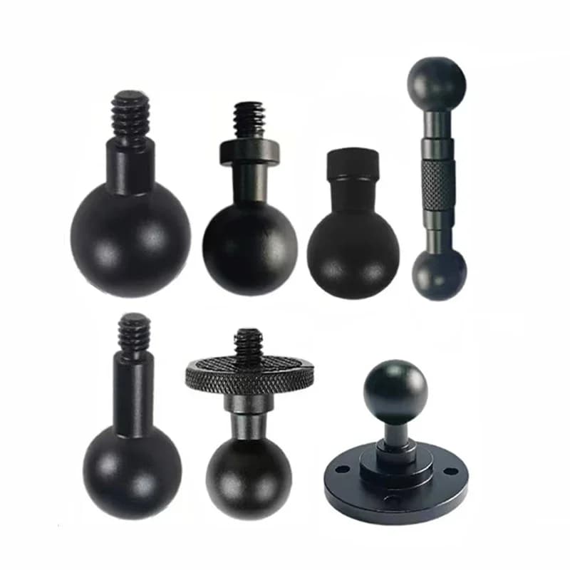 Adattatore con clip a testa sferica da 13mm/15mm/17mm per fotocamera sportiva GoPro, convertitore da 17mm a testa a vite da 1/4 per accessori supporto fotocamera