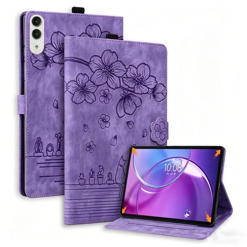 Custodia a portafoglio in pelle PU con fiori in rilievo per Lenovo Xiaoxin Pad Pro 13, cover con supporto per Xiaoxin Pad Pro GT 13 TB376FC