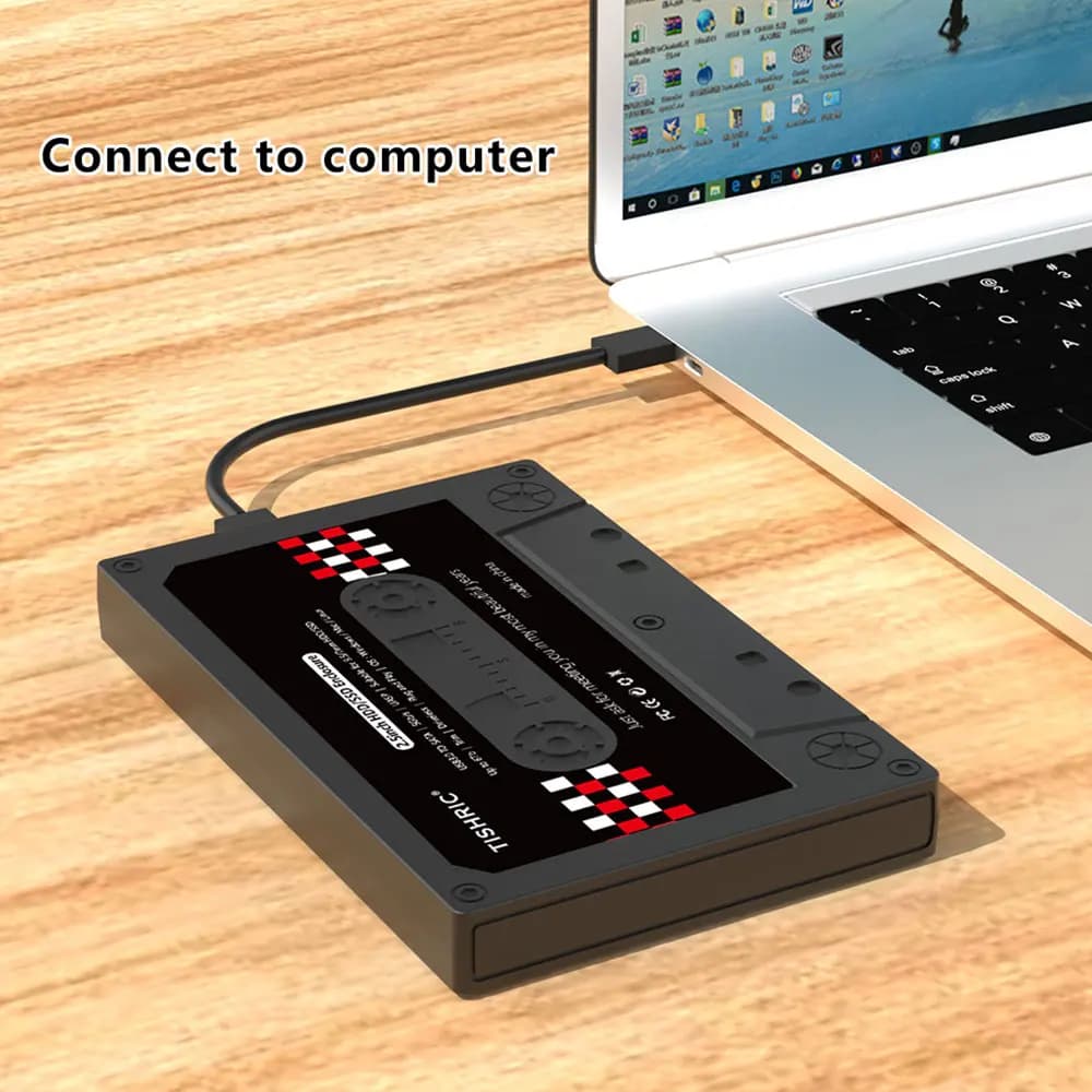 Custodia per disco rigido esterno TISHRIC Custodia per disco rigido da 2,5 pollici SSD Sata a USB3.0 Adattatore Custodia HD esterna fino a 6 Gbps per i giochi
