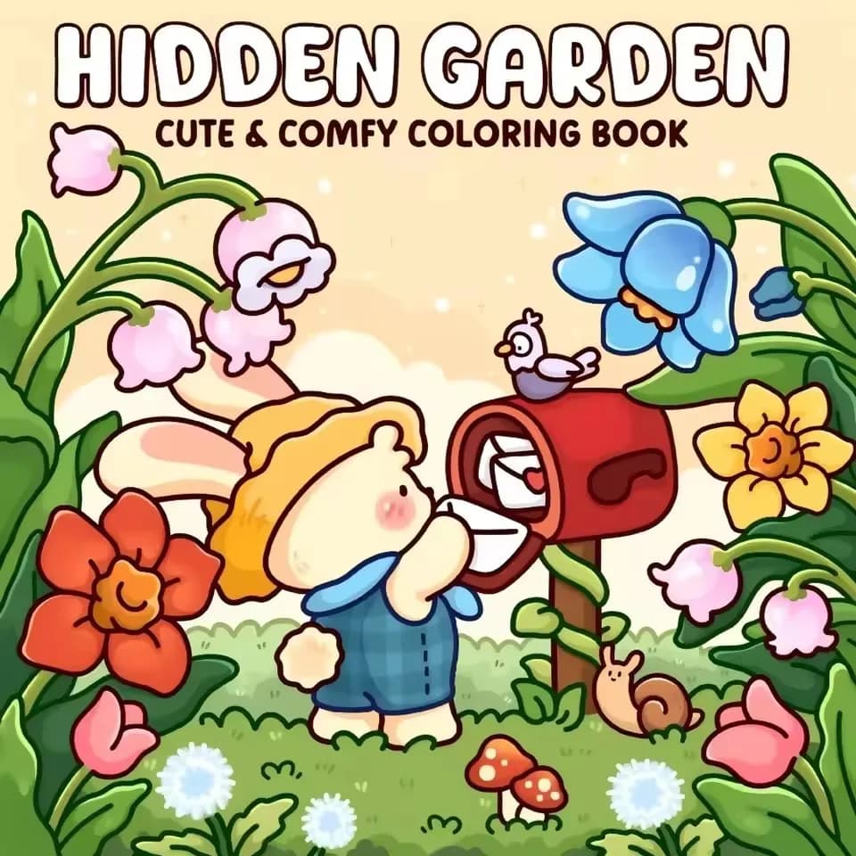Hidden Garden Cute & Comfy Coloring Book for Adults Cute Drawing Book Perfect Gift for Party and Birthday