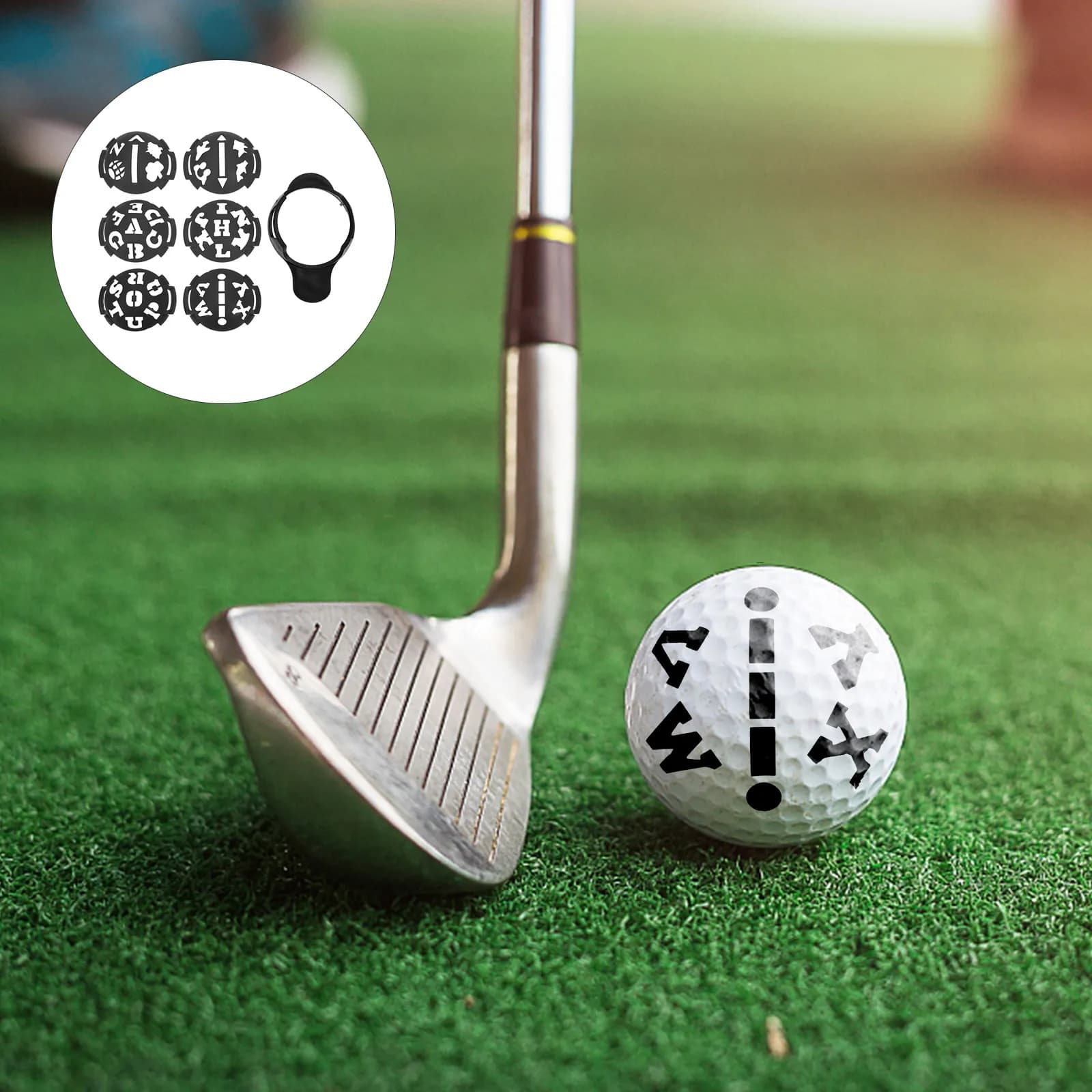 Set Professionale per la Marcatura delle Linee da Golf in ABS, Strumento per l'Allineamento della Palla con Lettere e Linee per il Marcaggio dello Swing e del Putt