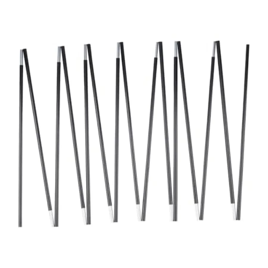 Pali di Ricambio per Tenda in Alluminio Neri Preassemblati 7001 T6, Asta per Tenda da Campeggio Riscaldata