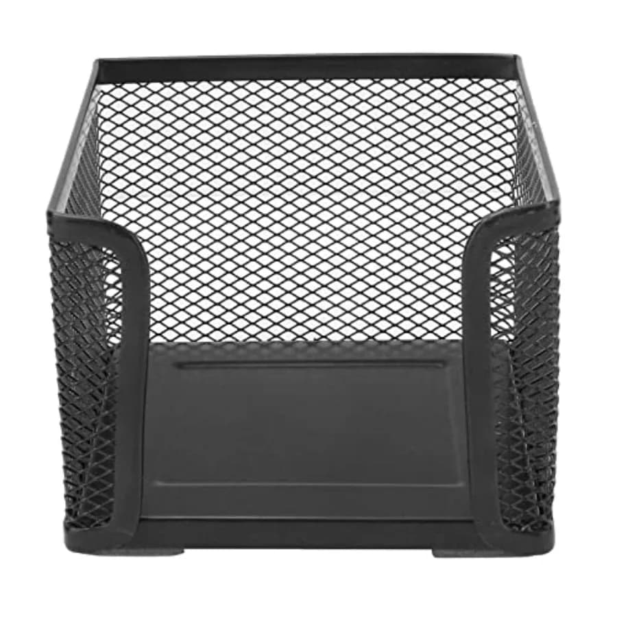 Metal Wire Office Desk Memo Box Card Storage Rack for Scissors Sticky Notes Office Desk Collection Black