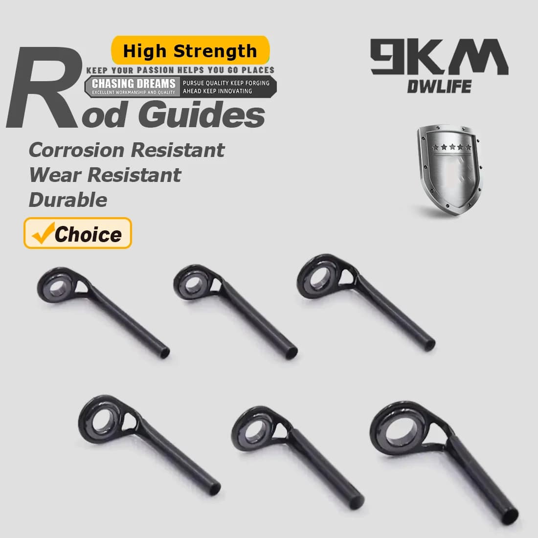Guide per canna da pesca 5 ~ 10 pezzi MKT Kit di riparazione per canna da pesca Punta guida superiore Anello in ceramica in acciaio inossidabile Acqua salata Acqua dolce 1.2 ~ 2.0mm