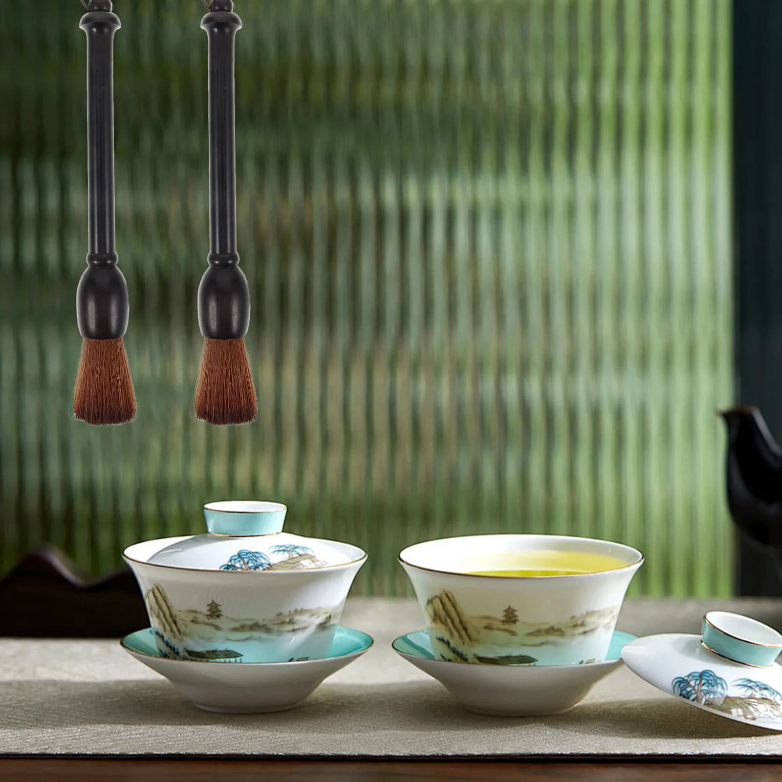 Tea Tray Cleaning Brush Wood Handle Compact Soft Bristle Teapot Brush Cup Cleaner Kung Fu Tea Tools Teapot Cleaning Pen