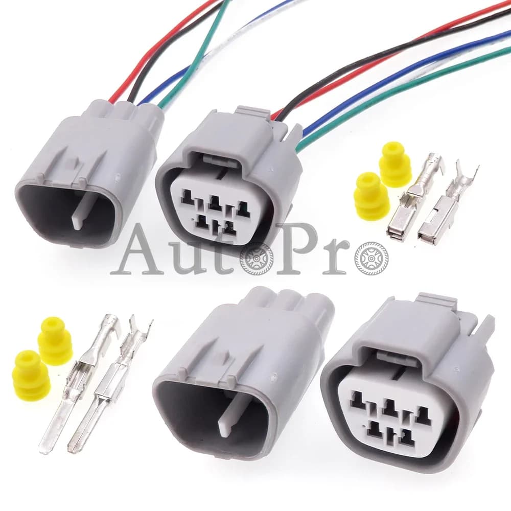 1 Set 5 Hole Wiper Waterproof Connector 6189-0504 6188-0327 AC Assembly Car Wire Terminal Plug For Electric EVO Auto Motor Plug