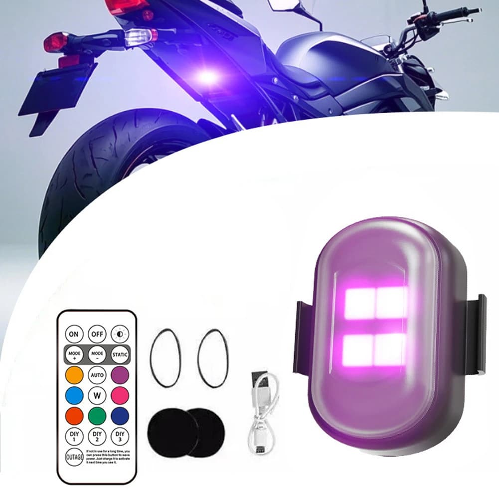 Multi-Mode Strobe Motorcycle LED Light 8 Colors Light Options For Electric Bike High Brightness Motorcycle Light
