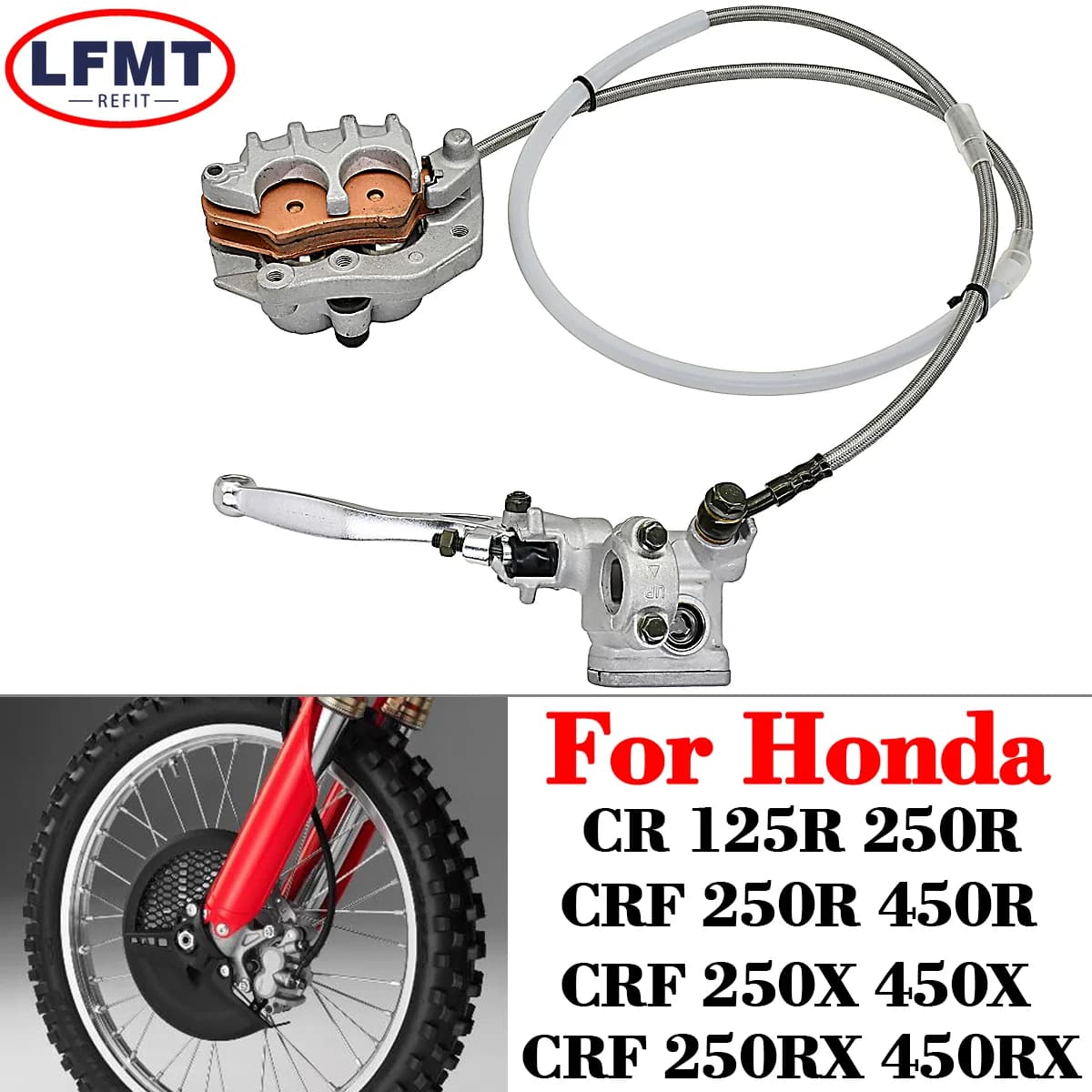Pompa Freno Anteriore Idraulica con Pinza e Cilindro Maestro per Moto HONDA CR CRF CRFX 125 250 450 450X 450RX Pit Dirt Bike 2023