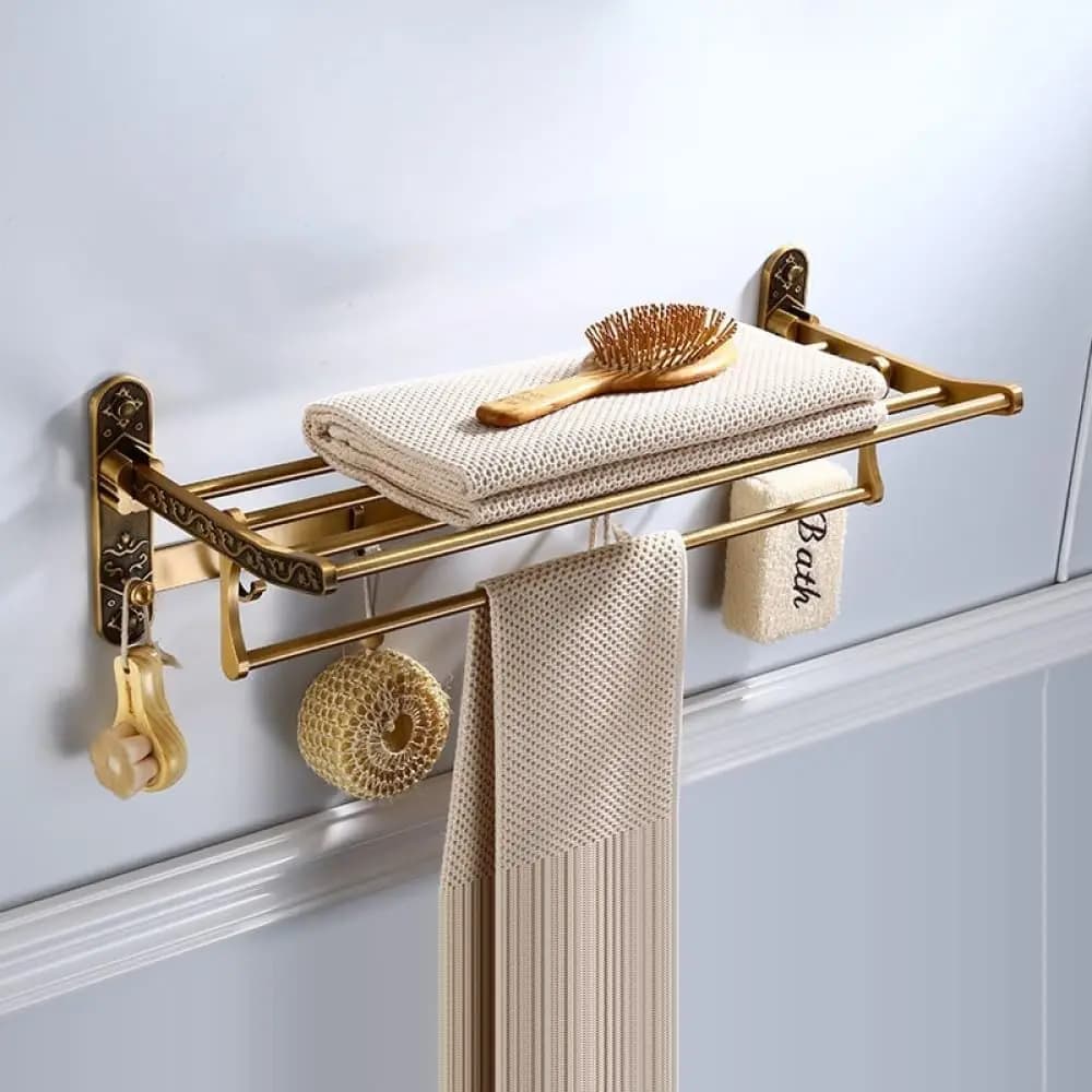 Set di Accessori Bagno in Alluminio Ottone Anticato: Gancio per Accappatoio, Porta Carta Igienica, Porta Asciugamani, Porta Sapone, Portasciugamani, Personalizzabile