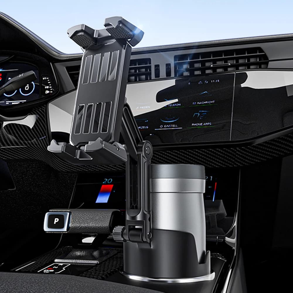 Supporto per telefono con supporto per tablet portabicchieri per auto universale 360 ° Espansore portabicchieri regolabile per telefono cellulare per smartphone per camion auto