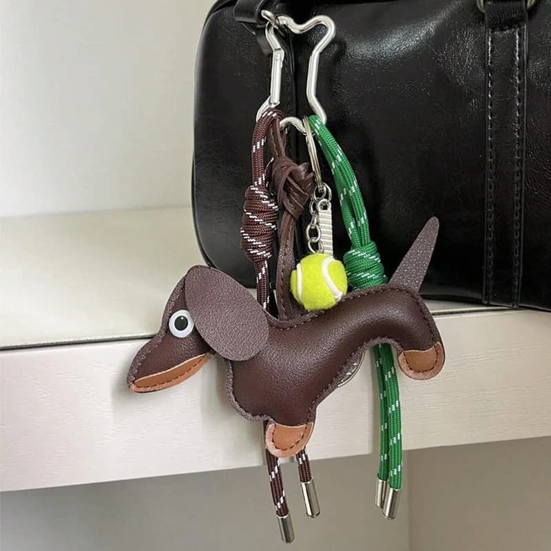 Bassotto Cane Golf Gingillo Portachiavi Accessori Portachiavi Gioielli Stili unici Accessorio moda PU Portachiavi per uso quotidiano