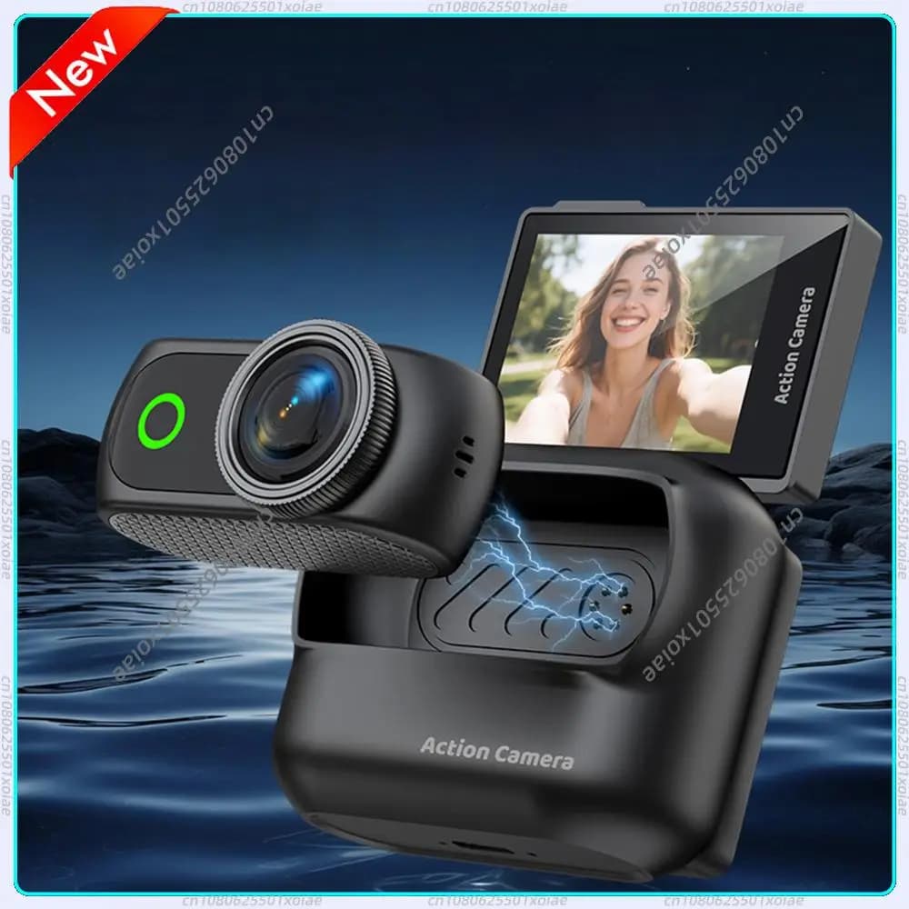 Action Camera 4K Magnetica Mini Vlog Cam Anti-Shake Wi-Fi Indossabile POV con Clip per Cappello per Sport Ciclismo Viaggi Vlog