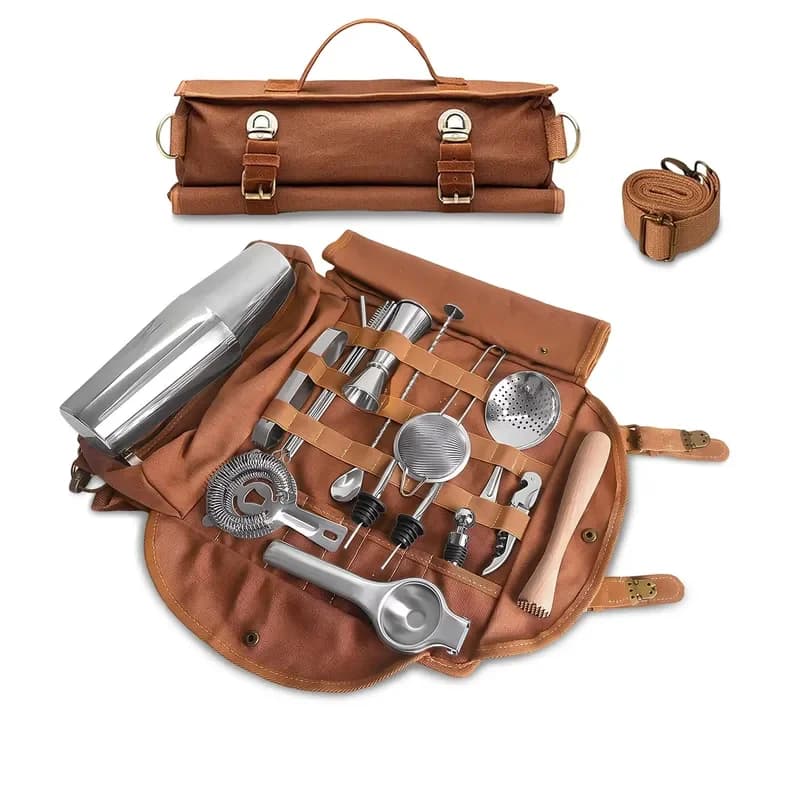 Professional Bar Tool Kit Modern Portable Cocktail Shaker Set for Hotel Cafe Party Entertainment Mixing Accessories Stainless