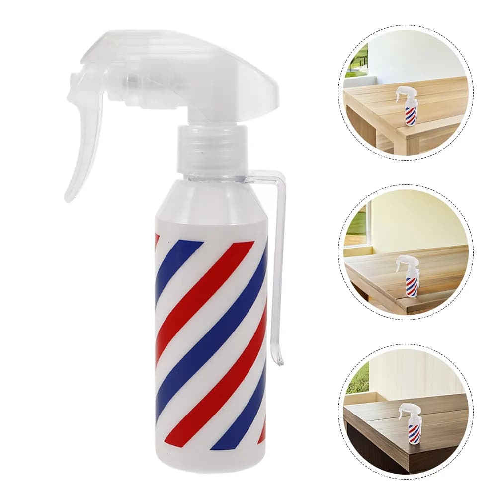 2Pcs Hair Styling Spray Bottles Red Blue Stripe 120Ml Fine Mist Salon Sprayers Salon Barber Professional Refillable Water
