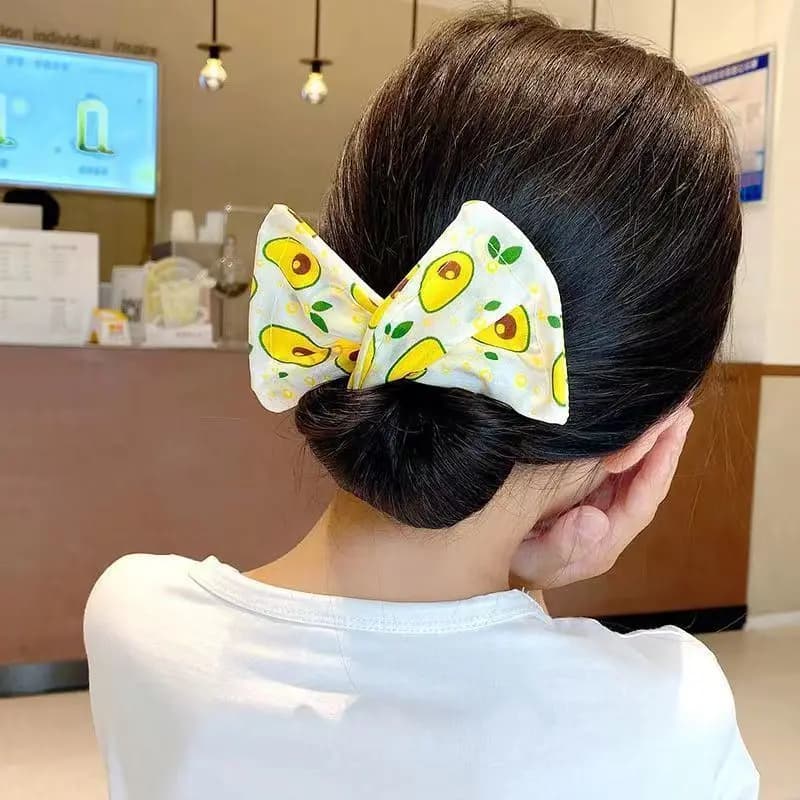 Adjustable Headband Hair Clip, Bow Twist Clip Hair Straightener, Meatball Headband Accessory Cute Hair Straightener