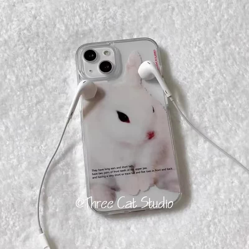 Korean cartoon cute rabbit phone case for iPhone 17 Air 16 Pro Max 15 14 Plus 13 12 Mini 11 Pro Rear Shock Silicone Cover