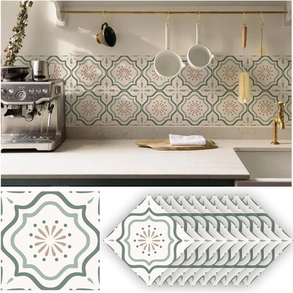 Adesivo per piastrelle impermeabile in vinile, trasferimento di piastrelle adesivo per bagno, cucina, pavimento, splashback per piano cottura, adesivo stacca e incolla