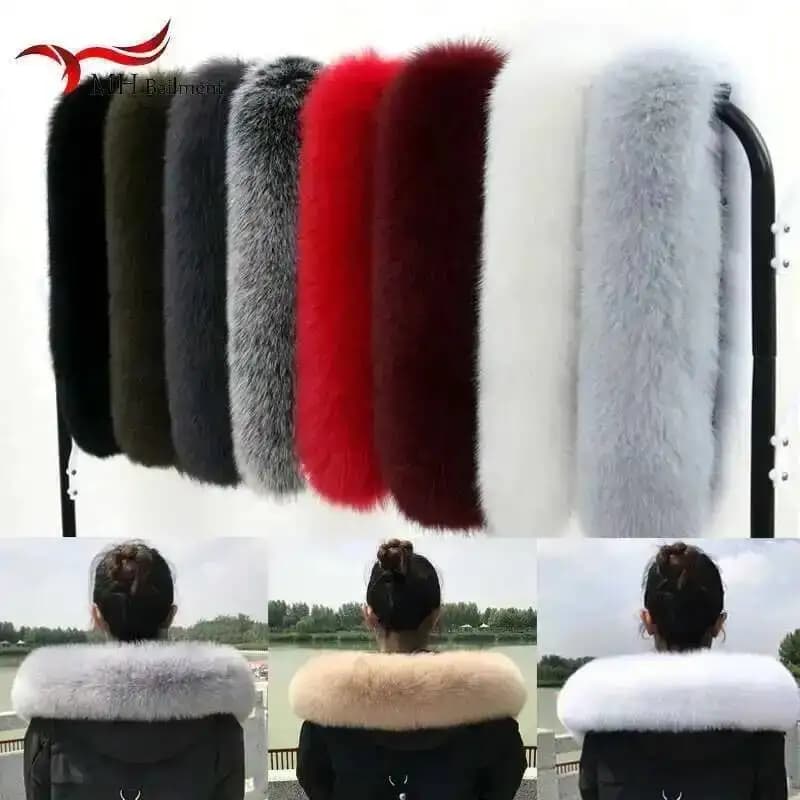 Ladies Real Fox Fur Collar Winter New Style 100% Genuine Leather Grass Ladies Scarf Luxury Oversized Shawl Warm Neck Warm Scarf