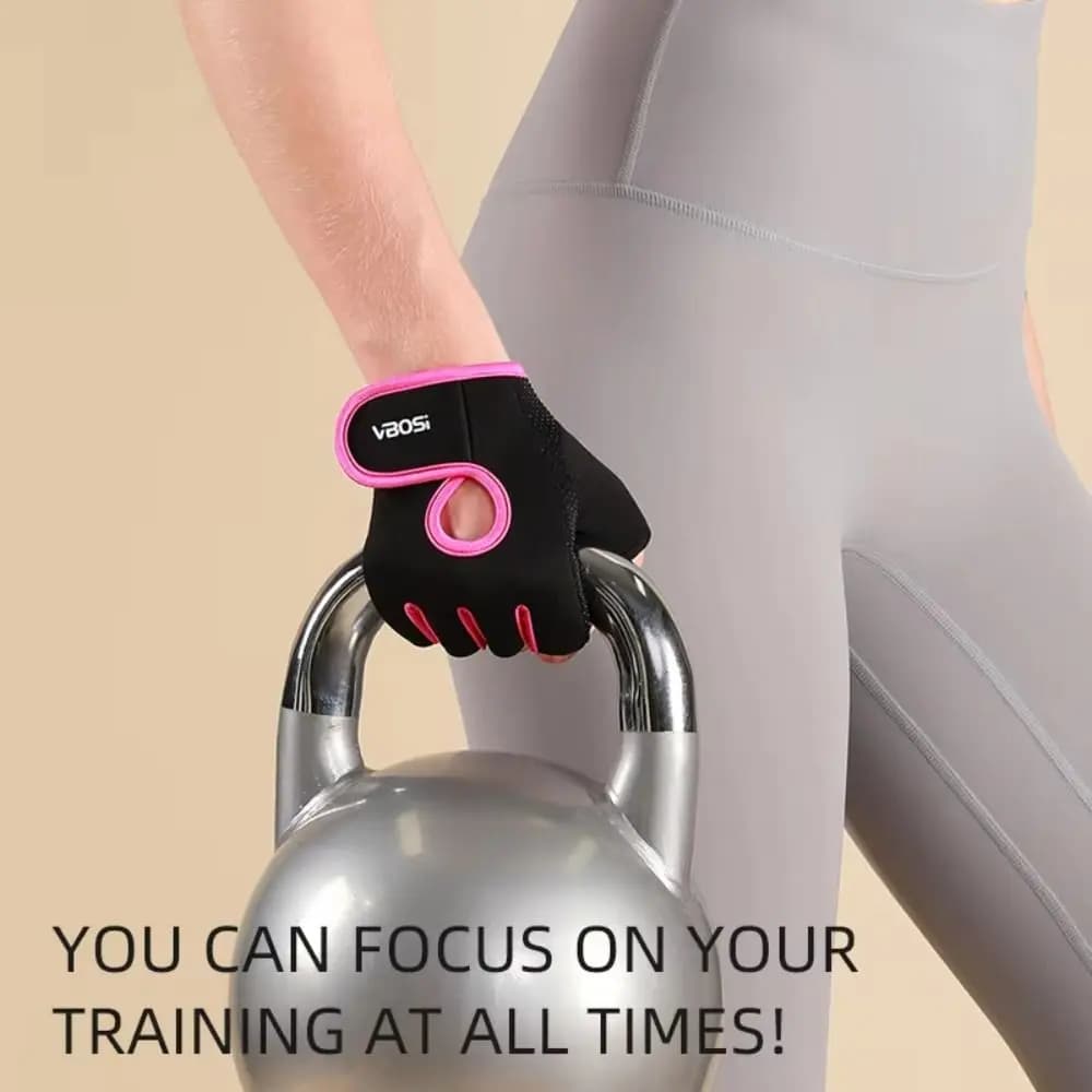 New Polyester Cotton Cycling Gloves Mid fingers Black Grey Pink fingertips Elastic Support Glove Palestra Sport