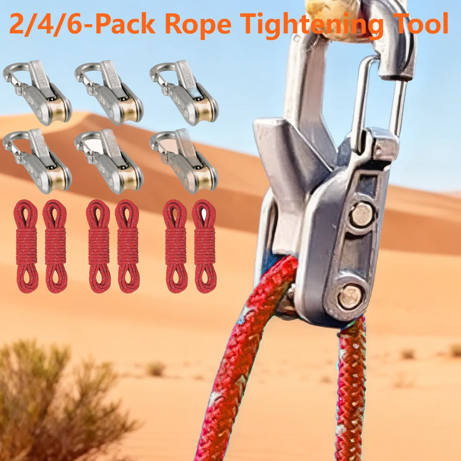Tenditore per Corda Senza Nodi, Regolatore a Rullo Resistente per Paracord, Facile Utilizzo, Regolazione Rapida, Strumento di Tensionamento per Nautica