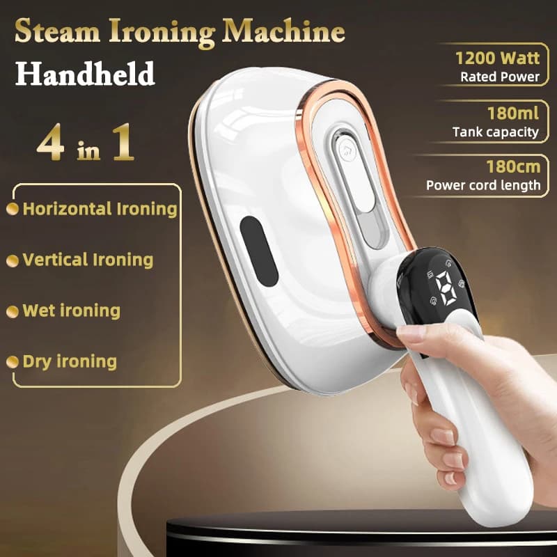 Ferro da stiro a vapore portatile pieghevole 110V/220V Piroscafo per indumenti 1200W Potenza portatile 4 velocità Piroscafo Touch Screen Ferro da stiro elettrico rotante