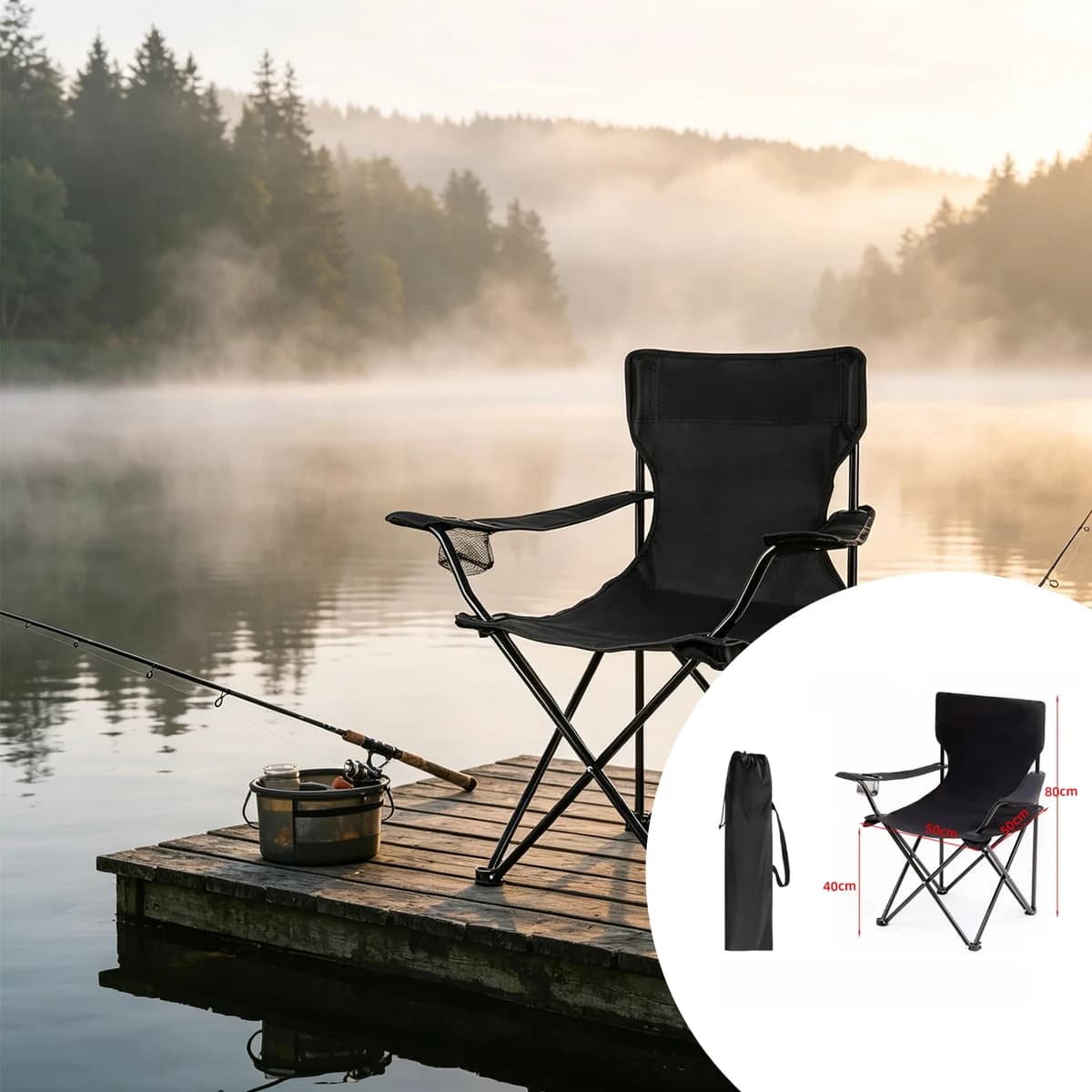 Fishing Chair Mountaineering Camping Leisure Folding Sports Portable Outdoor Relax Chairs Foldable Relaxation Lounge Arm