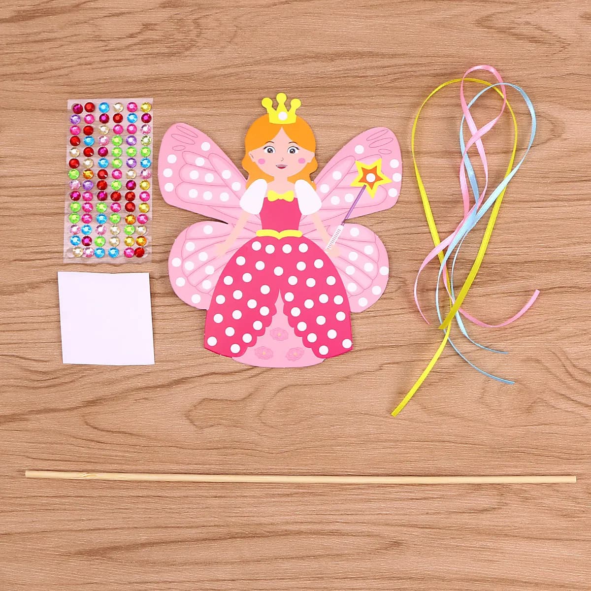 2 Set di Bacchette Fatate con Diamanti Colorati, Kit Fai-da-Te, Materiali Creativi Luminosi per Bambini, Apprendimento Precoce, Divertimento Educativo in Classe