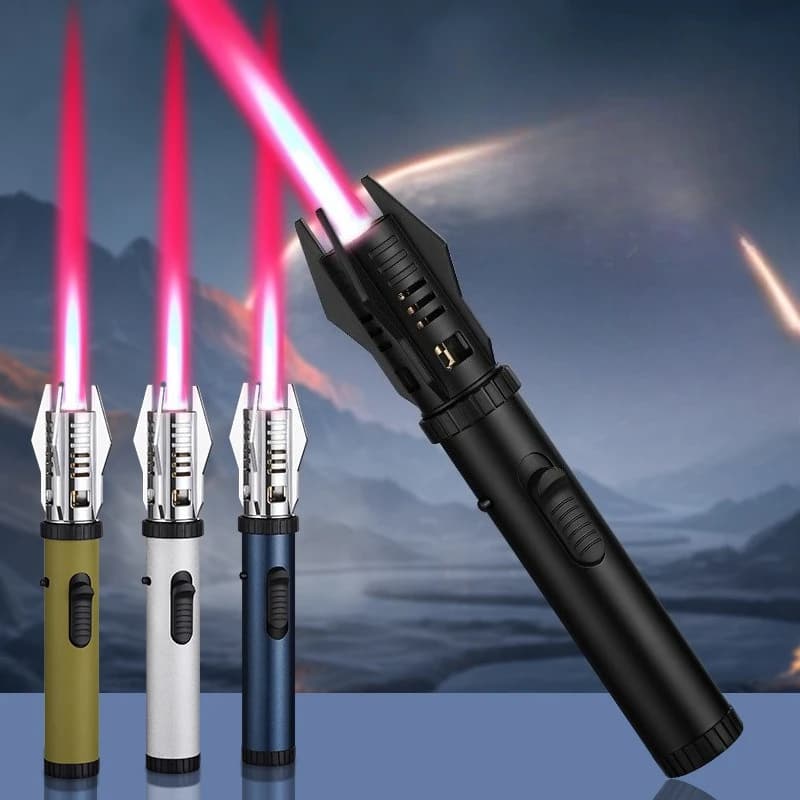 Nuovo Accendino a Forma di Spada Laser 2026, Pistola Spray Antivento, Accendino Gonfiabile per Sigari, Accenditore per Barbecue all'Aperto, Vendita all'Ingrosso