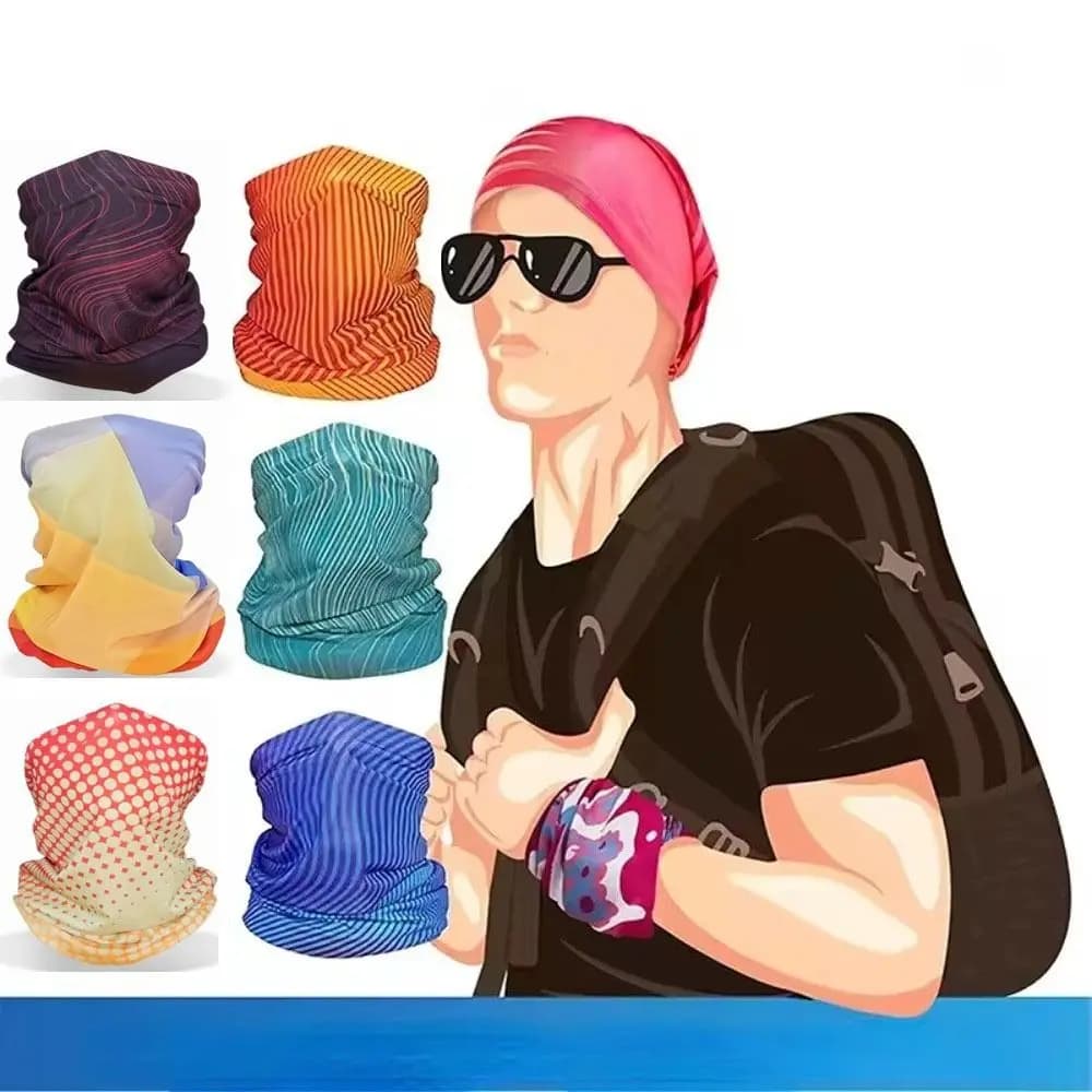 Anti-winding sunshade, Protective Ice Silk Mask Breathable Anti-Powder for Summer Fishing, Absorbs sweat