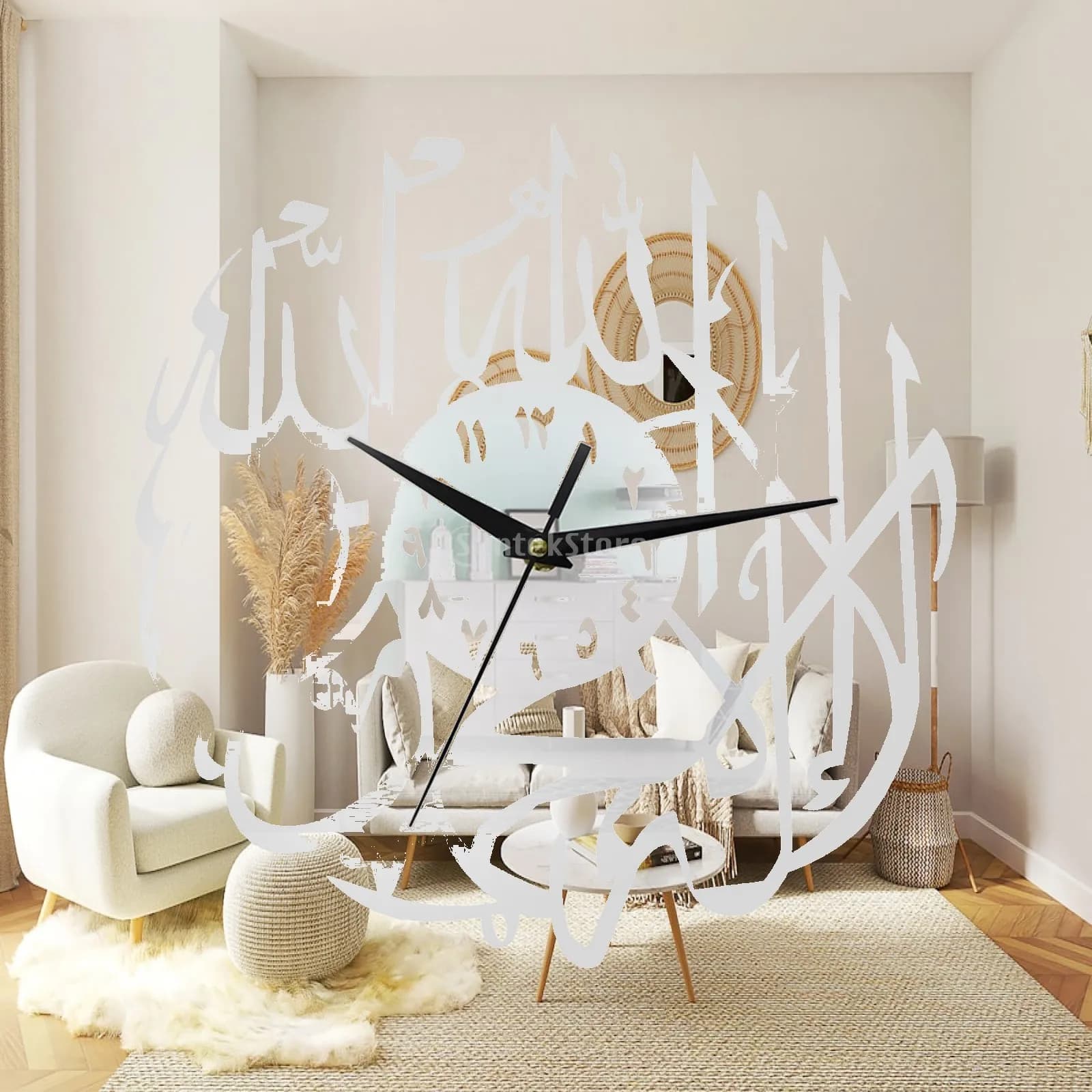 Muslim Wall Clock Art Acrylic Silent Quartz Modern Design Large Decorative Wall Clock for Bedroom Kitchen Study Home Decor