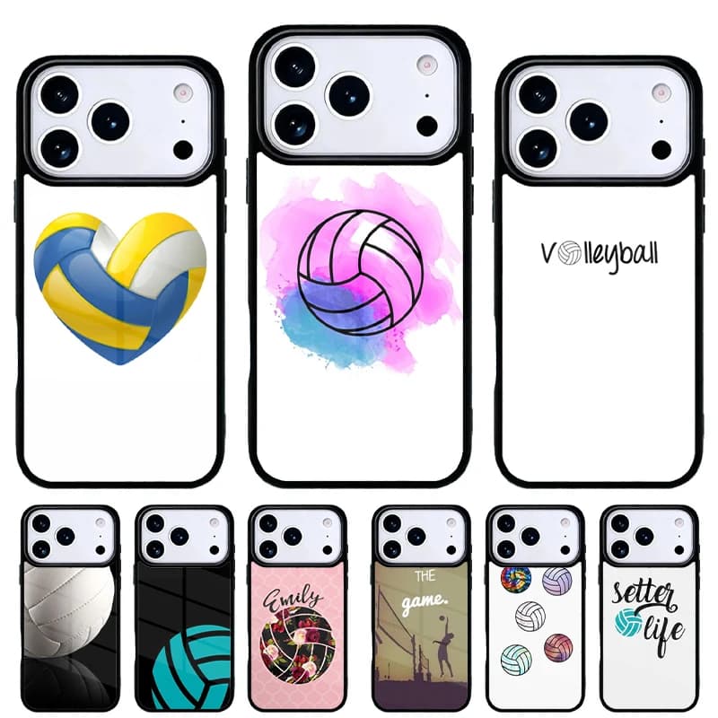 Custodia per telefono alla moda a tema pallavolo per iPhone 17 Air 16e 15 14 13 Pro Max, Cover posteriore per 12 11 Pro