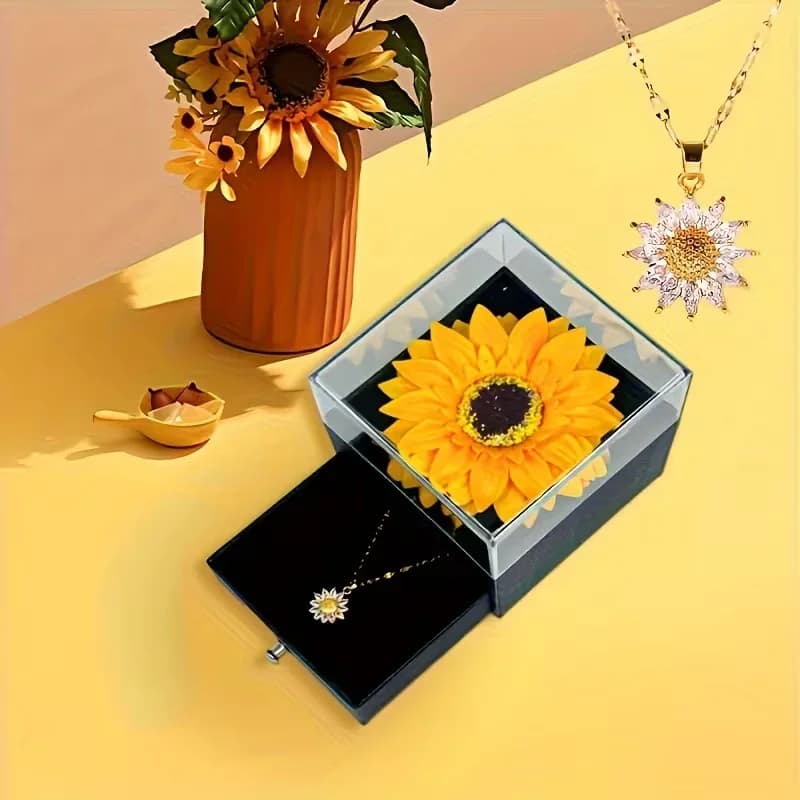 1 set, girasole artificiale, regalo per figlia, fidanzata, moglie, mamma, amica, sorella, sei la mia collana di sole e confezione regalo
