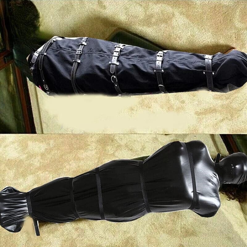 PU Leather Full Body Harness Bondage mummia sacco a pelo sacco Arm Binder Straitjacket Costume SM Body Sex Toys for Women