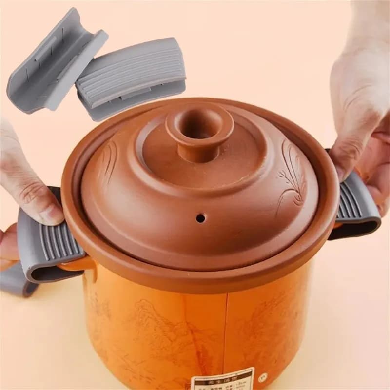 Anti-scoating silicone handles with anti-slip cooking pan handle for cast iron frying pan