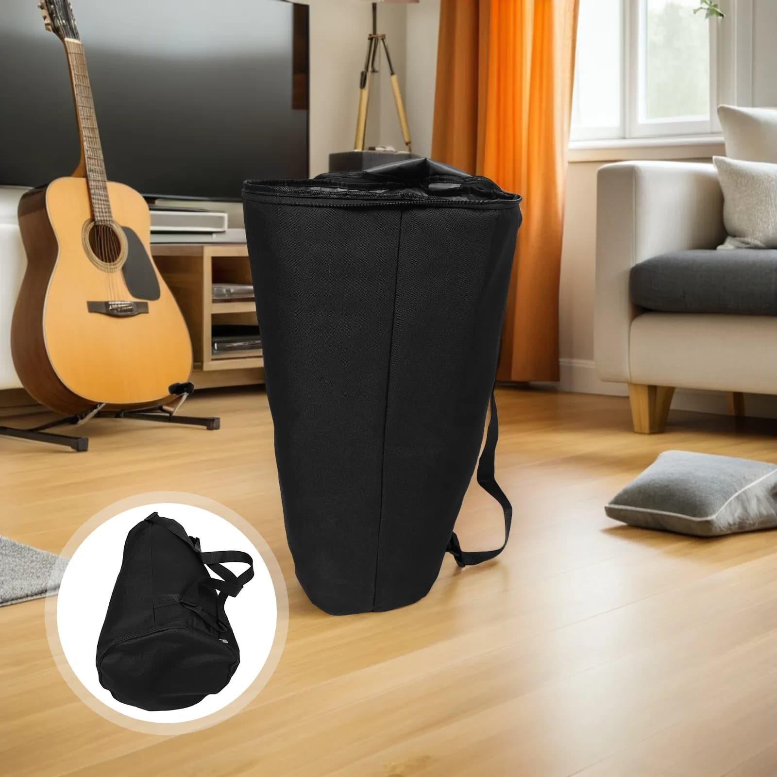 Borsa per Djembe Africano da 12 Pollici, Zaino Premium Impermeabile in Tessuto Oxford, Custodia Imbottita Spaziosa per Esibizioni e Viaggi