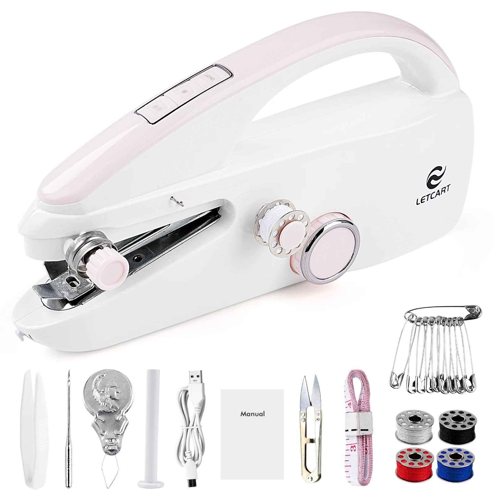 Mini Macchina da Cucire Portatile Elettrica con Kit per Cucito, Strumento Pratico per Lavori di Cucito, Facile da Usare