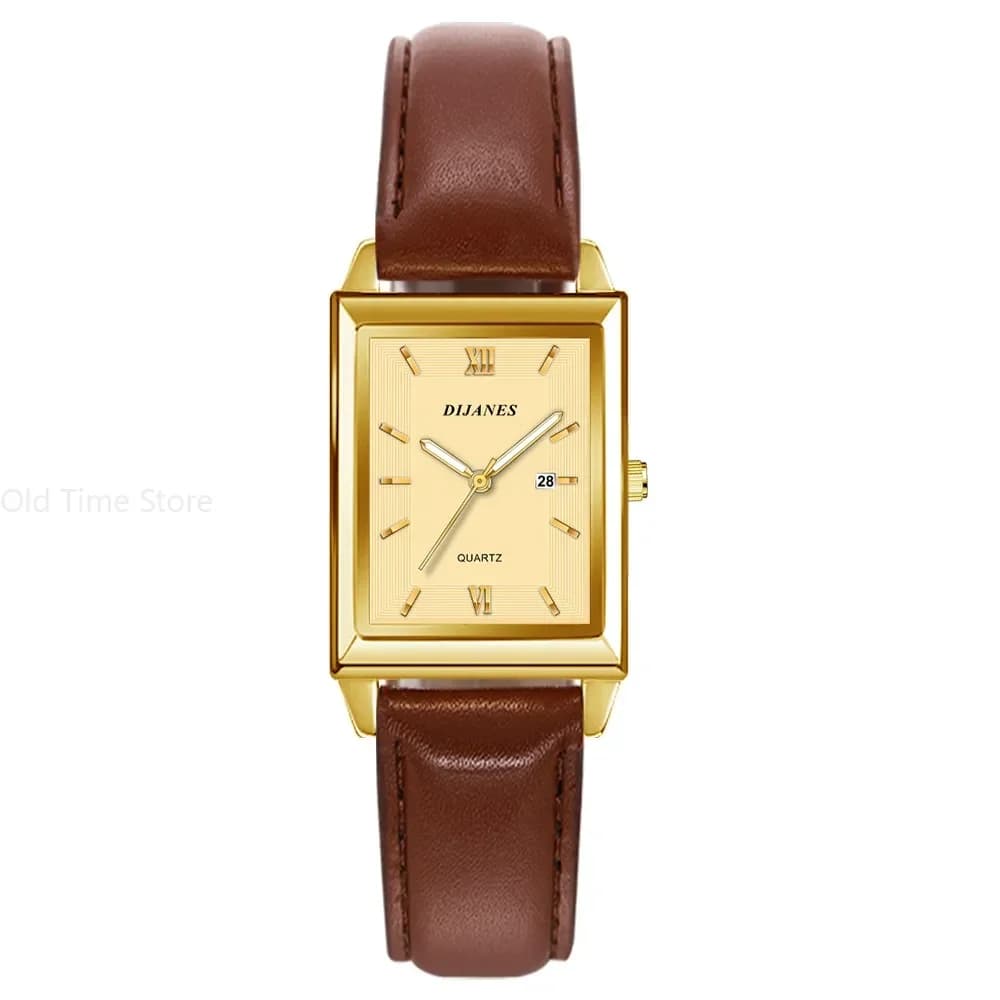 Orologi da uomo in pelle casual Orologio al quarzo quadrato Nuova moda Versione coreana Studenti Orologio Calendario da uomo Relojes De Hombre Orologio