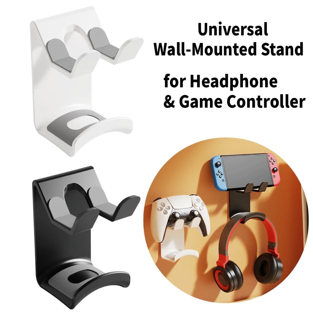 Universal Wall Mount Stand Gaming Headphone PC Games Controller Holder for Steam Controller 2 PS5 PS4 Xbox One Switch Pro