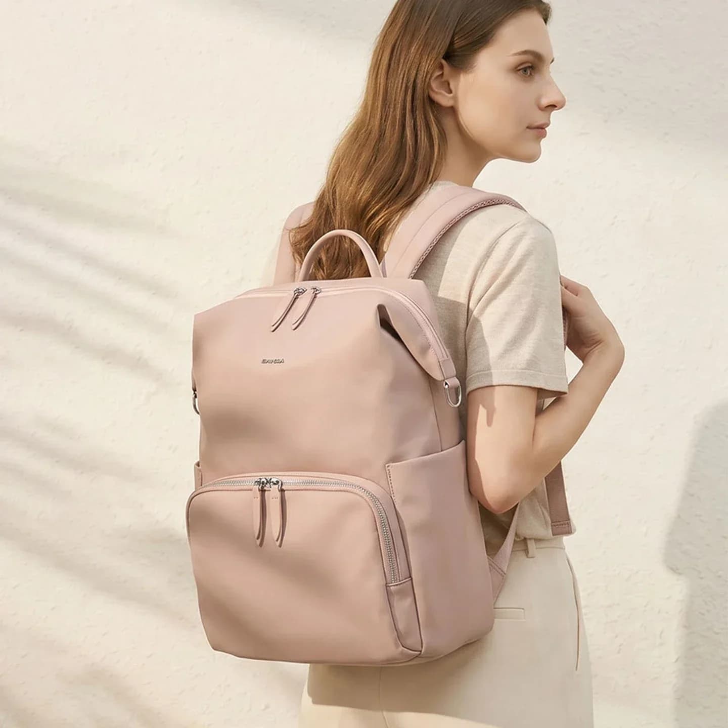 Women Lightweight Pink Backpack Water Repellent Laptop Bag Girls Casual Daily Travel Commute School Backpack College Students