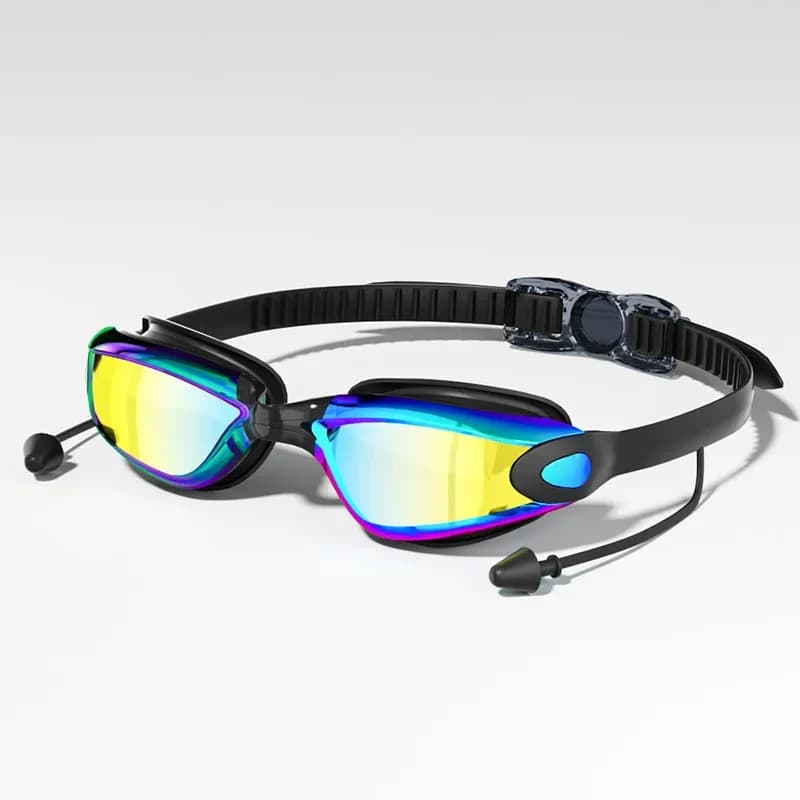 Waterproof Anti Fog Electroplated Swimming Goggles, 5 Piece Set Professional High Definition Swim Eyewear For Adults Training
