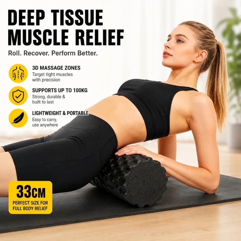 EPP Foam Roller Cable for Yoga and Massage, Muscular Lift Stick and Body Modeling, Practical Roller for Fitness and Pilates