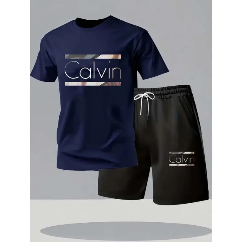 Completo Estivo con Top a Collo Tondo e Maniche Corte in Tessuto Stampato e Pantaloncini Abbinati, Abbigliamento Traspirante alla Moda Stile 2026