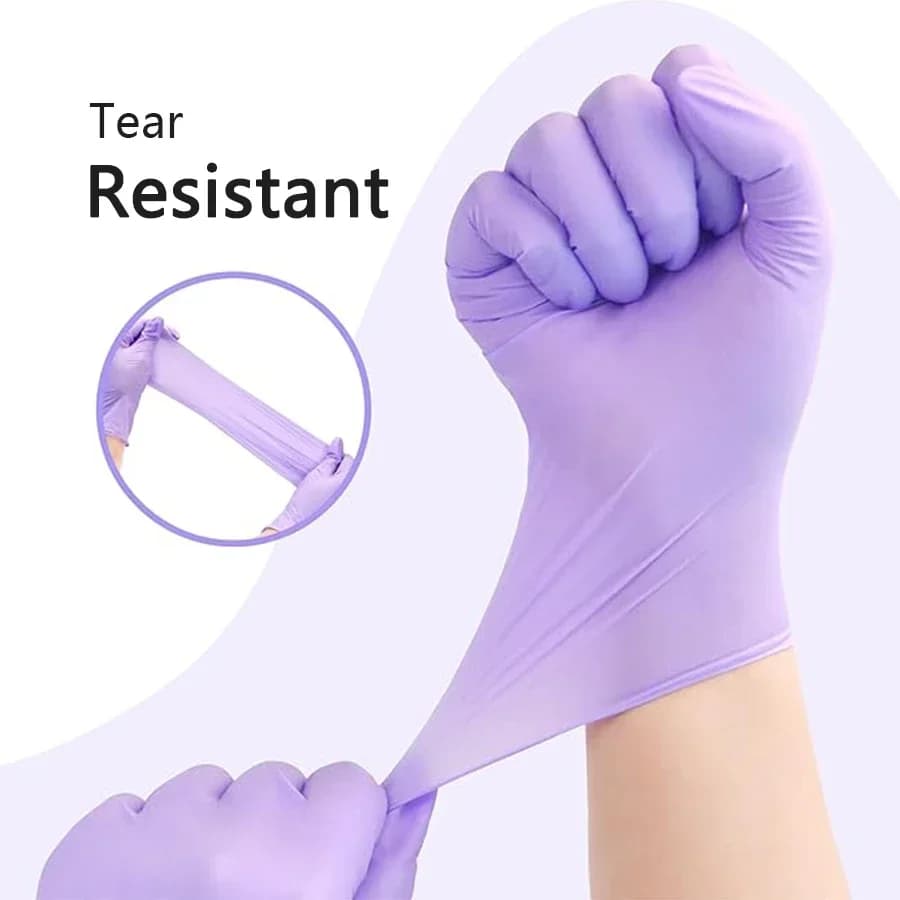 Purple Nitrile Gloves Disposable Gloves Lightweight High Elasticity Wear Resistant Increased Thickness Food Grade Anti Oil Stain