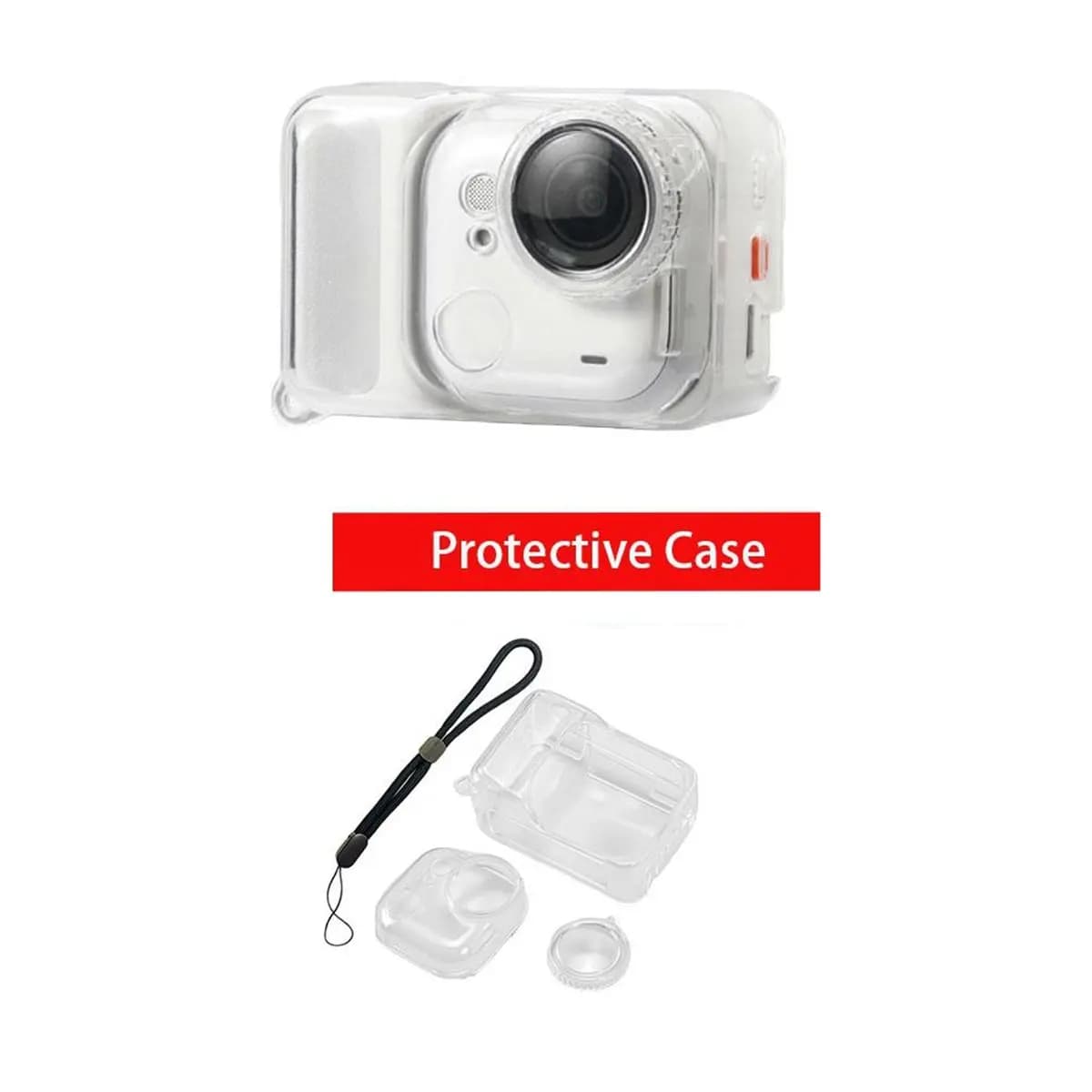 A64I Camera Case for GO Ultra,Shockproof Anti-Slip Silicone Protective Cover with Lens Cap,Action Camera Accessories
