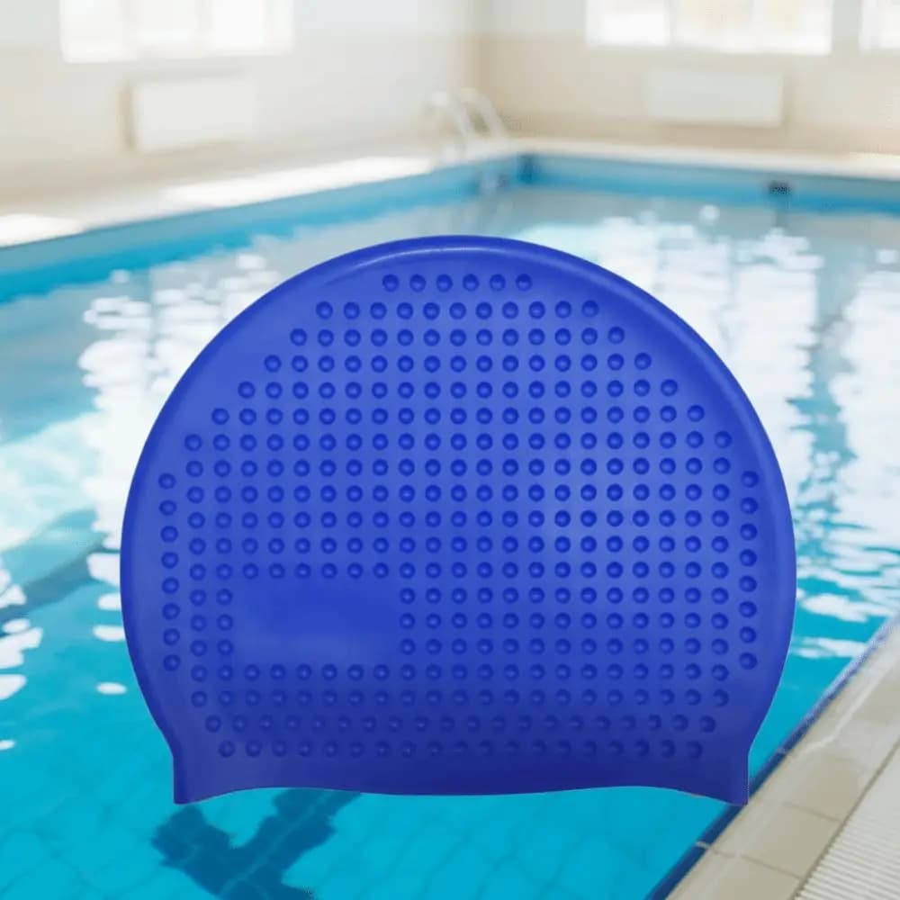Swim Headgear Non-Slip Silicone Swim Cap Elastic Plus Size Snorkeling Cap Durable Soft Thicken Waterproof Bathing Cap Pool