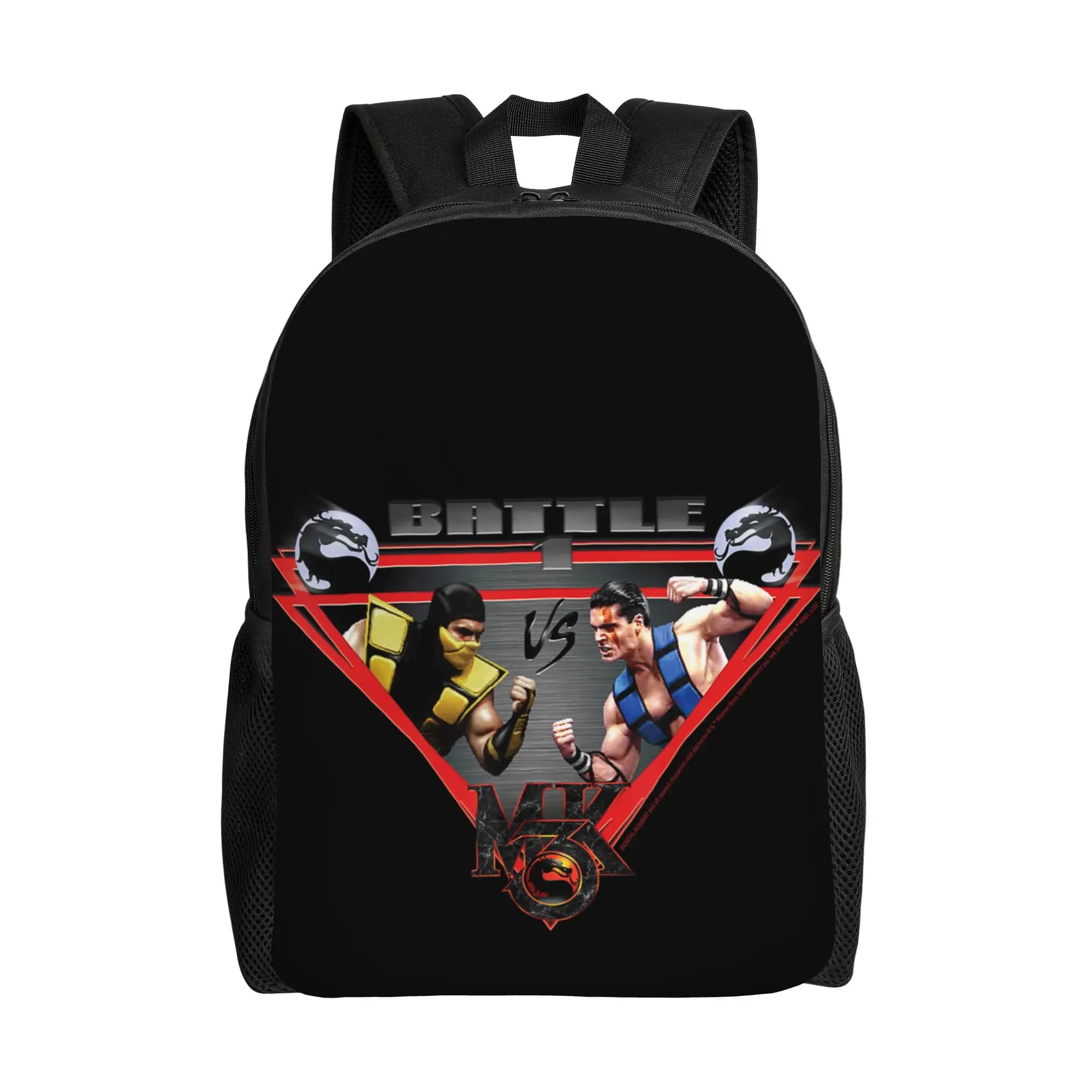 Zaino Mortal Kombat Battle MK per uomo e donna, zaino alla moda per la scuola superiore, borse in tela per il college, sportive